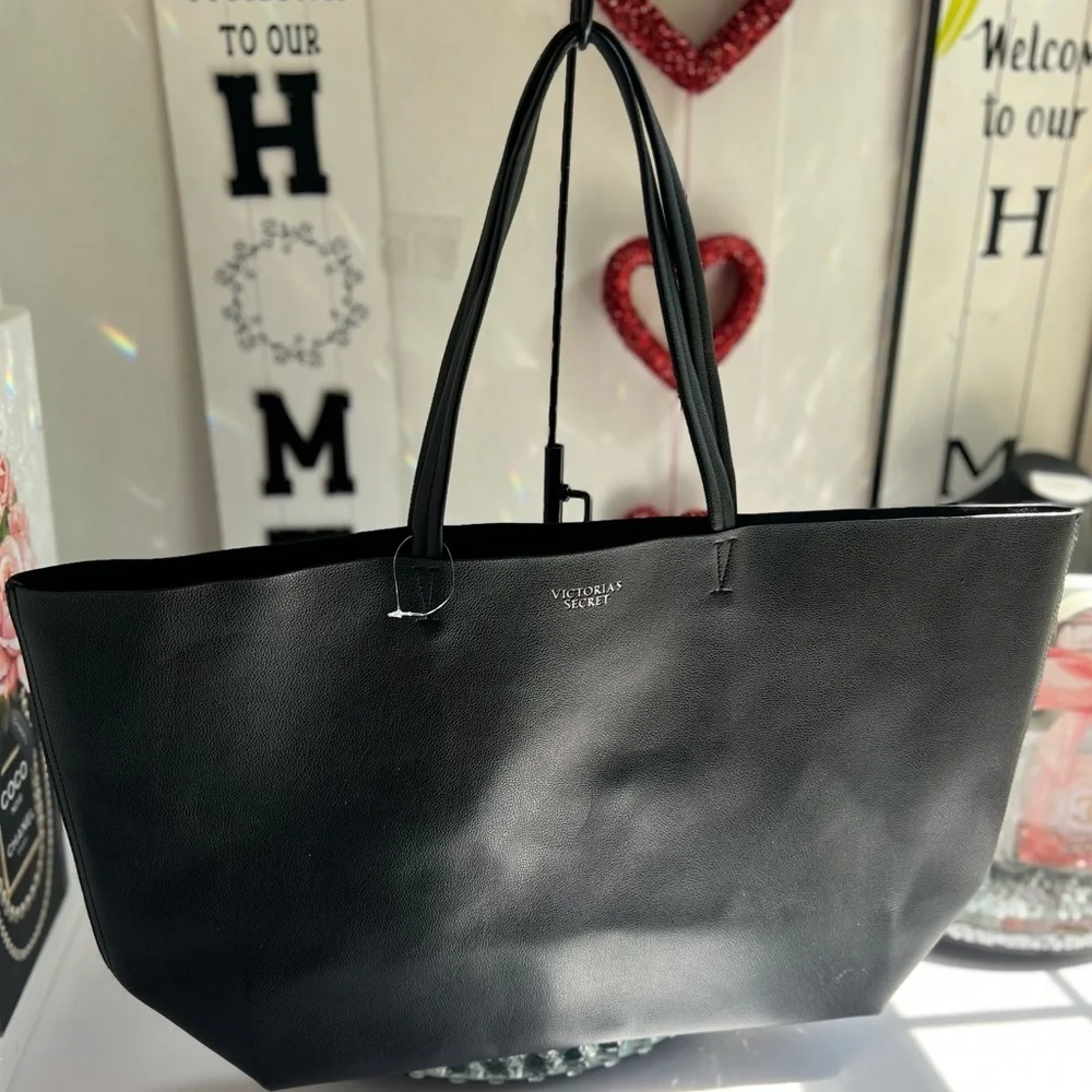 Victoria's Secret Black  XL Tote Bag Elegant and Spacious